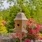 Copper Finish Iron Garden Birdhouse with Stake, Perch and Weather-Resistant Roof